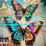 Butterfly Golden Frame Artistic Digital Wall Art Decor _72