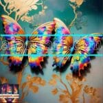 Butterfly Golden Frame Artistic Digital Wall Art Decor _73