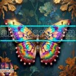 Butterfly Golden Frame Artistic Digital Wall Art Decor _78