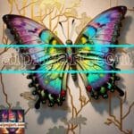 Butterfly Golden Frame Artistic Digital Wall Art Decor _79