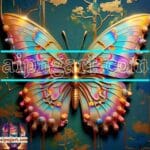 Butterfly Golden Frame Artistic Digital Wall Art Decor _80