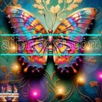 Butterfly Golden Frame Artistic Digital Wall Art Decor _81