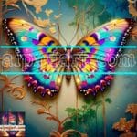 Butterfly Golden Frame Artistic Digital Wall Art Decor _82