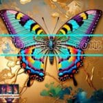 Butterfly Golden Frame Artistic Digital Wall Art Decor _86