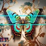 Butterfly Golden Frame Artistic Digital Wall Art Decor _87