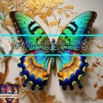 Butterfly Golden Frame Artistic Digital Wall Art Decor _88