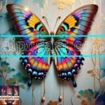 Butterfly Golden Frame Artistic Digital Wall Art Decor _89