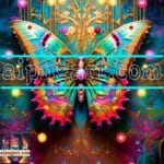 Butterfly Golden Frame Artistic Digital Wall Art Decor _92