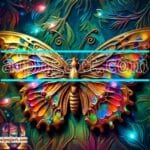 Butterfly Golden Frame Artistic Digital Wall Art Decor _93