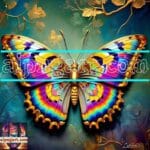 Butterfly Golden Frame Artistic Digital Wall Art Decor _94
