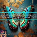 Butterfly Golden Frame Artistic Digital Wall Art Decor _95