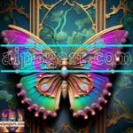 Butterfly Golden Frame Artistic Digital Wall Art Decor _99
