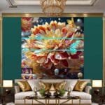Chrysanthemum
  Flower Artistic Digital Wall Art Hom Decor _18 - Image 3
