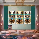 Dog Face Golden Frame Artistic
Digital Wall Art Decor _15 - Image 2