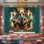 Dog Face Golden Frame Artistic
Digital Wall Art Decor _18 - Image 2