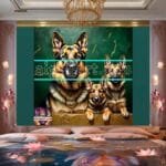 Dog Face Golden Frame Artistic
  Digital Wall Art Decor _19 - Image 2