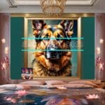 Dog Face Golden Frame Artistic
Digital Wall Art Decor _20 - Image 2