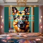 Dog Face Golden Frame Artistic
Digital Wall Art Decor _22 - Image 2