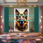 Dog Face Golden Frame Artistic
Digital Wall Art Decor _28 - Image 2