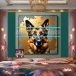 Dog Face Golden Frame Artistic
Digital Wall Art Decor _34 - Image 2