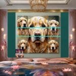 Dog Face Golden Frame Artistic
  Digital Wall Art Decor _41 - Image 2
