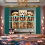 Dog Face Golden Frame Artistic
  Digital Wall Art Decor _48 - Image 2
