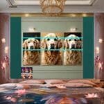 Dog Face Golden Frame Artistic
  Digital Wall Art Decor _52 - Image 2