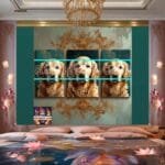 Dog Face Golden Frame Artistic
  Digital Wall Art Decor _60 - Image 2
