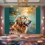 Dog Face Golden Frame Artistic
  Digital Wall Art Decor _71 - Image 2