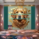 Dog Face Golden Frame Artistic
Digital Wall Art Decor _72 - Image 2