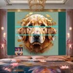 Dog Face Golden Frame Artistic
Digital Wall Art Decor _75 - Image 2