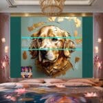 Dog Face Golden Frame Artistic
Digital Wall Art Decor _79 - Image 2