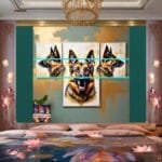 Dog Face Golden Frame Artistic
  Digital Wall Art Decor _08 - Image 2