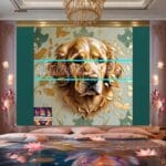 Dog Face Golden Frame Artistic
Digital Wall Art Decor _90 - Image 2