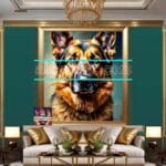 Dog Face Golden Frame Artistic
Digital Wall Art Decor _20 - Image 3