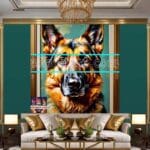 Dog Face Golden Frame Artistic
Digital Wall Art Decor _22 - Image 3