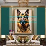 Dog Face Golden Frame Artistic
Digital Wall Art Decor _27 - Image 3