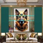 Dog Face Golden Frame Artistic
Digital Wall Art Decor _28 - Image 3