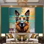 Dog Face Golden Frame Artistic
Digital Wall Art Decor _30 - Image 3
