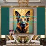 Dog Face Golden Frame Artistic
  Digital Wall Art Decor _32 - Image 3