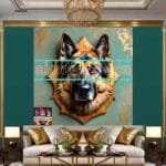 Dog Face Golden Frame Artistic
  Digital Wall Art Decor _33 - Image 3