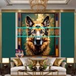 Dog Face Golden Frame Artistic
Digital Wall Art Decor _38 - Image 3