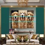 Dog Face Golden Frame Artistic
  Digital Wall Art Decor _48 - Image 3