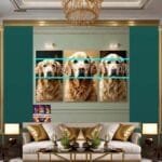 Dog Face Golden Frame Artistic
  Digital Wall Art Decor _52 - Image 3