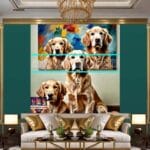 Dog Face Golden Frame Artistic
Digital Wall Art Decor _54 - Image 3