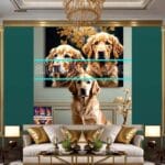 Dog Face Golden Frame Artistic
Digital Wall Art Decor _59 - Image 3