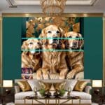 Dog Face Golden Frame Artistic
Digital Wall Art Decor _64 - Image 3