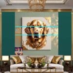Dog Face Golden Frame Artistic
Digital Wall Art Decor _70 - Image 2