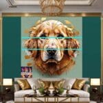 Dog Face Golden Frame Artistic
Digital Wall Art Decor _75 - Image 3