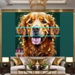 Dog Face Golden Frame Artistic
Digital Wall Art Decor _78 - Image 2